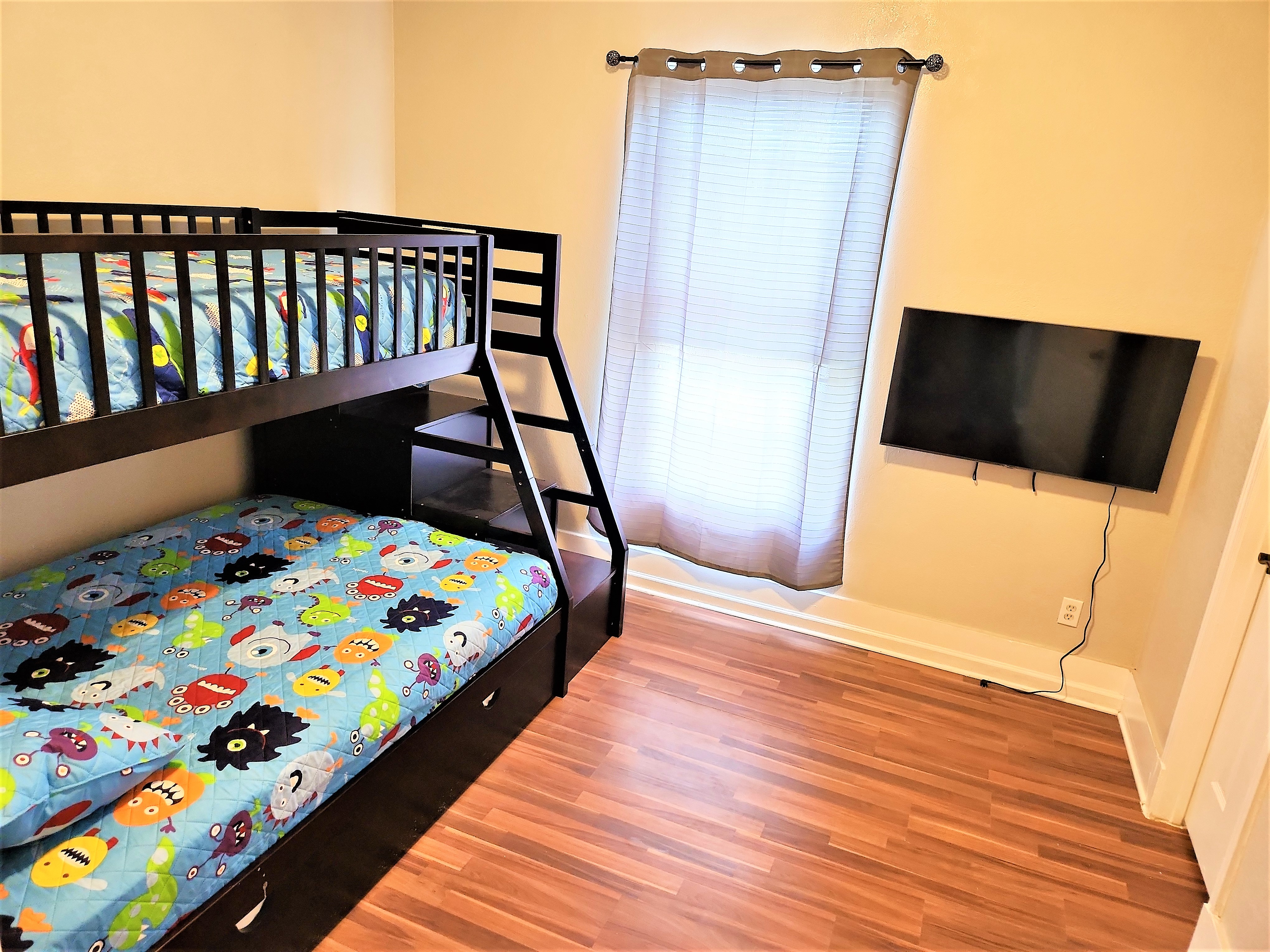 2nd bedroom with 3 beds